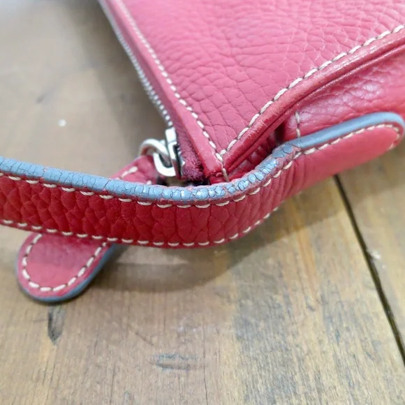 LOEWE Vintage Cherry Red Pebbled Calfskin Leather Crossbody Bag 8.5x10